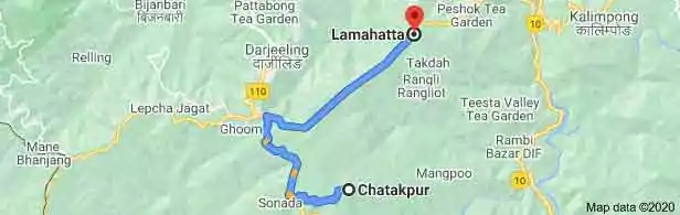 Chatakpur to Lamahatta Distance