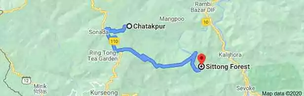 Chatakpur to Sitong Distance