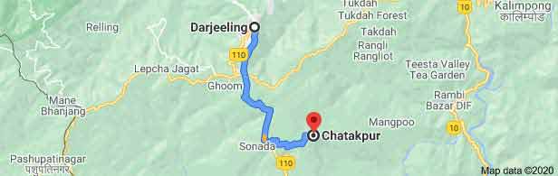 Darjeeling to Chatakpur Distance
