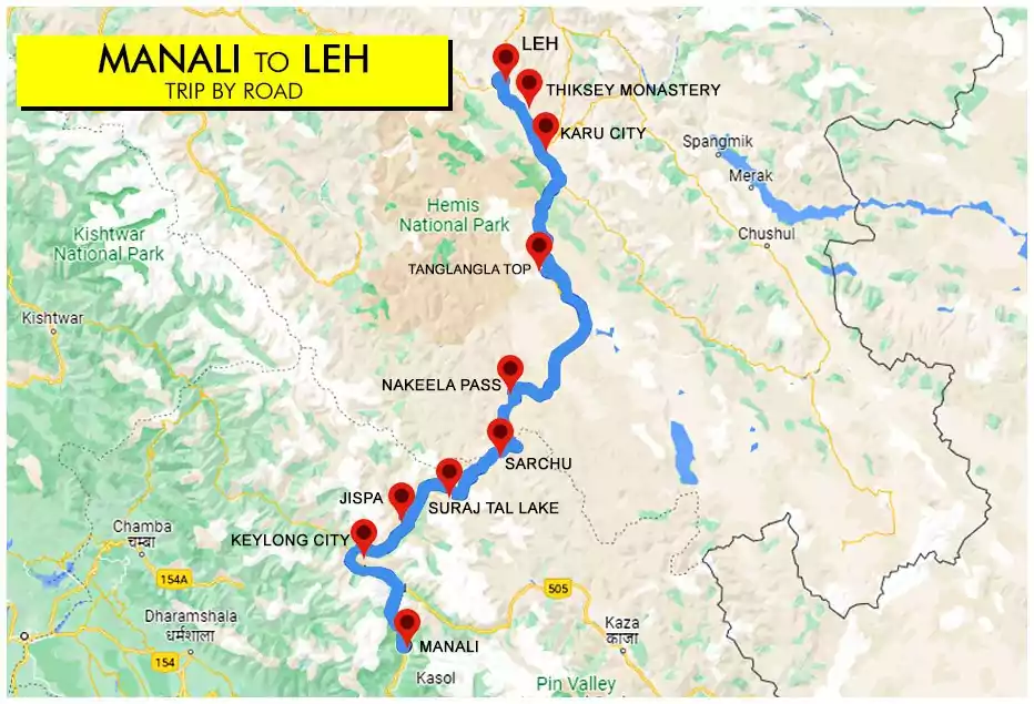 delhi to leh ladakh tour via manali with NatureWings