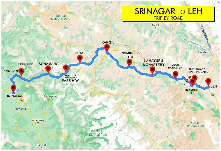 delhi to leh ladakh tour via srinagar with NatureWings