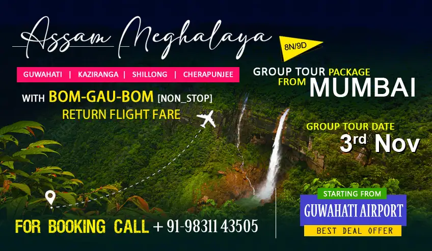 kaziranga shillong cherrapunji group tour packages from guwahati