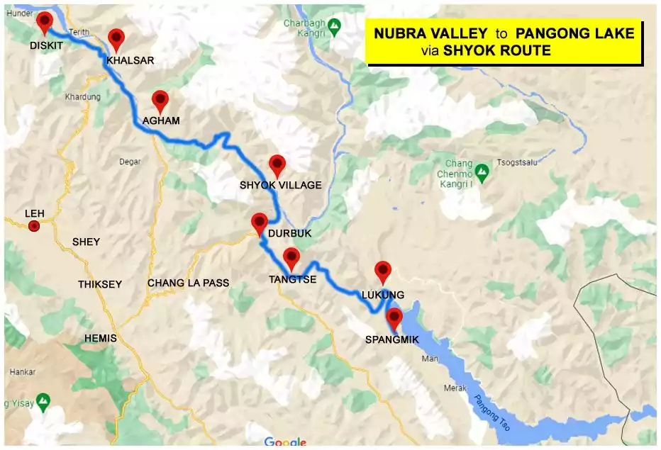 nubra valley to pangong lake via shyok village with NatureWings