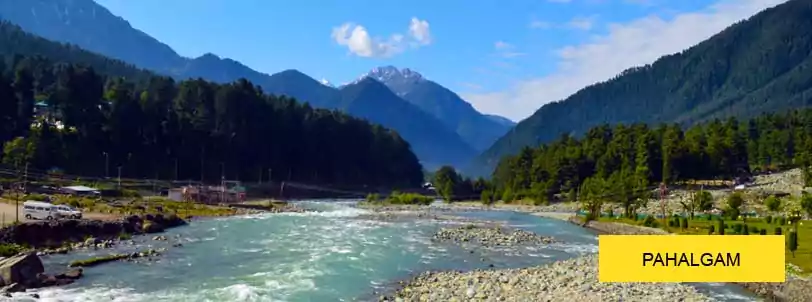 Kashmir pahalgam tour along side of lidder river booked from NatureWings